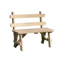 Creekvine Designs 30 in Treated Pine Traditional Garden Bench with Back FB30WB2CVD